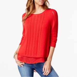 Lucky Brand Red Crew Neck Sweater
